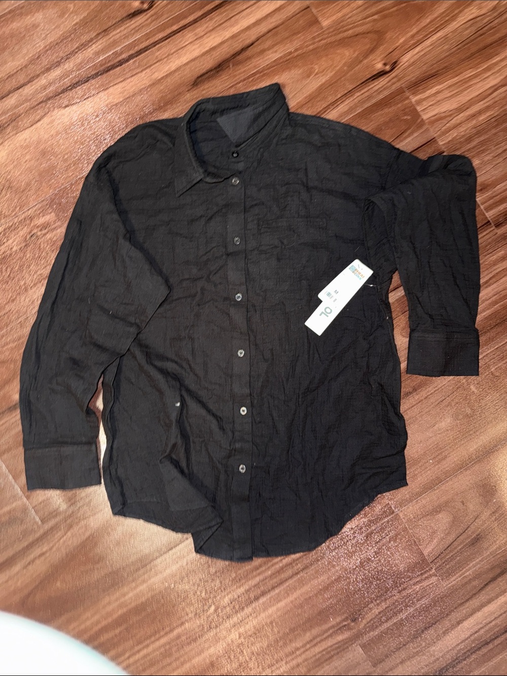 32 degrees 100% cotton Black Button-Up Long Sleeve Shirt